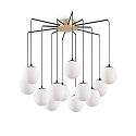 Luci a sospesione RHAPSODY 12-Lampadine G9 IP20, Ottone spazzolato, Opale bianco, Nero