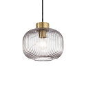 Pendant luminaire MINT-2,  20cm, E27, smoked glass / brass satin