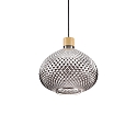 Luminaire à suspension BERGEN 3 E27 IP20, bois, couvert de poudre, couleurs fumée, noir