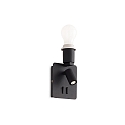 Luminaire mural GEA MAP2 SQUARE pivotant, avec interrupteur, sans abat-jour E27 IP20, noir , revtement en poudre