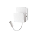 Lampada da parete PROBE con braccio flessibile, con connessione USB IP20, Bianco, verniciato a polvere
