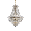 Pendant luminaire DUBAI, 24 flames,  Ø 80cm, E14, metal / refined chrystal, brass