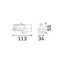 Ideal Lux Suspension adapter for LINK TRIM 3-phase power track, DALI-Version, black