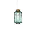 Pendant luminaire MINT-1,  14cm, E27, mint green / brass satin