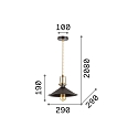 Ideal Lux Luminaire  suspension ERIS-3 E27 IP20, or mat, noir 