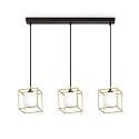 Luci a sospesione LINGOTTO SP3 SINGLE 3-Lampadine, 3 elemento, regolabile G9 IP20, nero opaco, ottone satinato 
