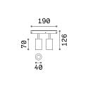 LED Schienenstrahler EGO TRACK DOUBLE, 16W, 3000K, 1450lm, ON-OFF