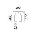 LED Schienenstrahler EGO TRACK DOUBLE, 24W, 3000K, 2000lm, ON-OFF
