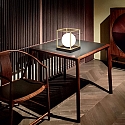 table lamp LINGOTTO TL1 SMALL square, with switch G9 IP20, black matt, satined brass