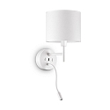 Lampada da parete SET UP MAP2 2-Lampadine, con braccio flessibile, con connessione USB E27 IP20, bianco