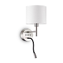 Ideal Lux Lampada da parete SET UP MAP2 2-Lampadine, con braccio flessibile, con connessione USB E27 IP20, nichel