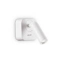 Luminaire mural BEAN angulaire, avec interrupteur IP20, blanche