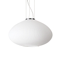 Pendant luminaire PLISSEE,  45cm, E27, blown edged glass, chrome