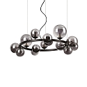 Luminaire à suspension PERLAGE rond, 14 flammes G9 IP20, noir