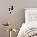 Ideal Lux Wandleuchte IO, 3W, 3000K, 300lm, mit flexiblem Arm, mit integriertem Schalter, schwarz Ideal Lux Wandleuchte IO, 3W, 3000K, 300lm, mit flexiblem Arm, mit integriertem Schalter, schwarz