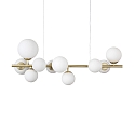 Luminaire à suspension PERLAGE 10 flammes, horizontal G9 IP20, laiton satiné