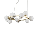 Luminaire à suspension PERLAGE 11 flammes, rond G9 IP20, laiton satiné gradable