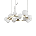 Luminaire à suspension PERLAGE rond, 14 flammes G9 IP20, laiton satiné