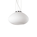 Pendant luminaire PLISSEE,  35cm, E27, blown edged glass, chrome