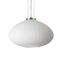 Pendant luminaire PLISSEE,  45cm, E27, blown edged glass, satined brass