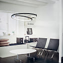 Ideal Lux pendant luminaire OZ PL LED 800M round, DALI controllable IP20, black dimmable