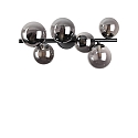 ceiling luminaire PERLAGE 6 flames G9 IP20, smoky colour, black matt dimmable