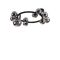 ceiling luminaire PERLAGE 10 flames G9 IP20, smoky colour, black matt dimmable