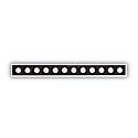 ceiling recessed luminaire LIKA SLIM D12 FI RECESSED TRIM 6 flames, UGR < 19, on/off IP20, white matt