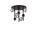 Plafoniera PERLAGE 9-Lampadine G9 IP20, colori del fumo, nero opaco dimmerabile