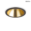 Apparecchio da incasso a soffitto GAME TRIM rotondo IP20, oro, nero 