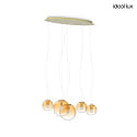 pendant luminaire MAPA CLEAR SP5 5 flames E27 IP20, amber 
