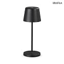 battery table lamp CUTE IP65, black dimmable