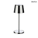 battery table lamp CUTE IP65, chrome dimmable