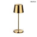 battery table lamp CUTE IP65, gold dimmable