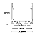 ISOLED LED surface mount profile SURF24, aluminium, 200cm, anodized aluminium