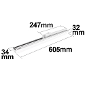 ISOLED 3-phase linear luminaire 60cm, suitable for offices, fixed optics, 20W 4000K 2400lm 110, white