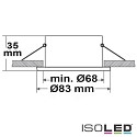 ISOLED Cornice di montaggio per luci SYS-68 GU10 IP65, Nero, Argento-grigio