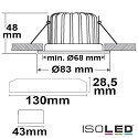 ISOLED Apparecchio da incasso per esterni Sys-68 IP65, chiaro, Nero, Argento-grigio dimmerabile
