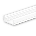 LED surface mount profile SURF12 FLAT, aluminium, 200cm, white RAL 9010