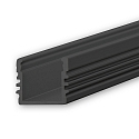 LED surface mount profile SURF12, aluminium, 200cm, black RAL 9005