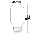 ISOLED LED Filament Rhrenform T45 Vintage Line, E27, 8W 2200K 600lm 360, dimmbar, Bernsteinglas klar
