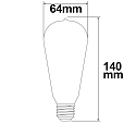 ISOLED Lampadina Forma Edison Vintage Line dimmerabile E27 8W 550lm 2200K 360 CRI >90 dimmerabile