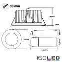 ISOLED Cover Aluminium RUND für Einbaustrahler Sys-90, Schwarz