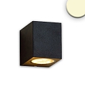 Au�enwandleuchte Down, IP54, eckig, 1x GU10, exkl. Leuchtmittel, Aluminium, sandschwarz