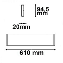 Lampada lineare su / giù IP40, Nero  25W 1800lm 3000K CRI 80-89 61cm