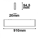 Lampada lineare su / giù IP40, Nero  30W 2300lm 3000K CRI 80-89 91cm
