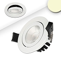 Outdoor LED Einbaustrahler CRI >90, IP65, 8cm, 8W 3000K 650lm 36, schwenkbar, dimmbar, Wei