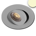 Recessed LED luminaire MiniAMP, IP40,  5.2cm, 24V DC, CRi >91, swivelling 30, dimmable, 3W 3000K 300lm 50, brushed alu