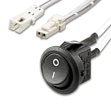 MiniAMP Einbauschalter Ein/Aus, female-Buchse und male-Stecker, 30cm+200cm, 2-polig, wei, max. 5A