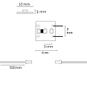 LED CRI940 MiniAMP Flex strip, 12V, 6W, 4000K, both sided 30cm cable with male plug
